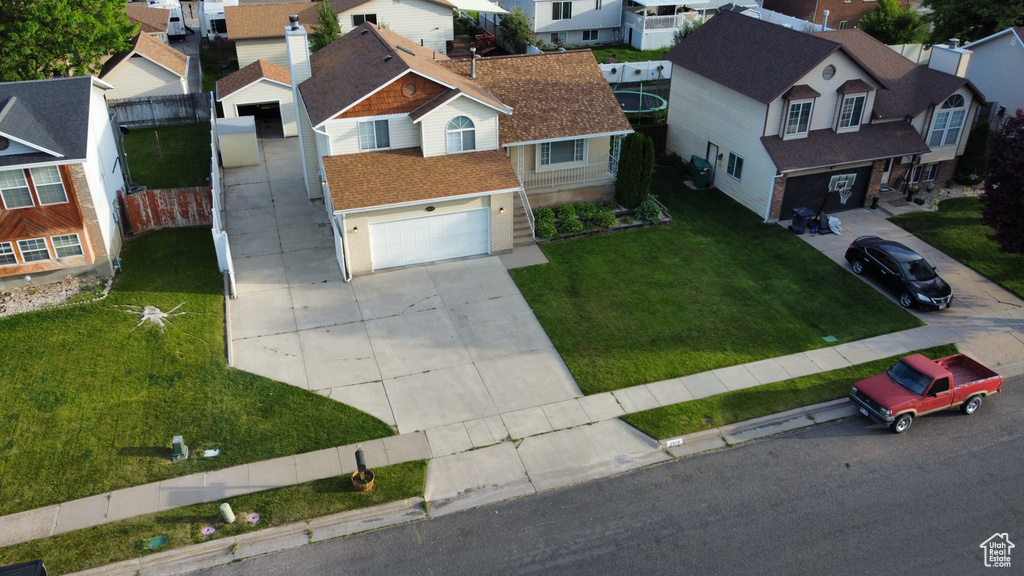 Aerial view of residential area
