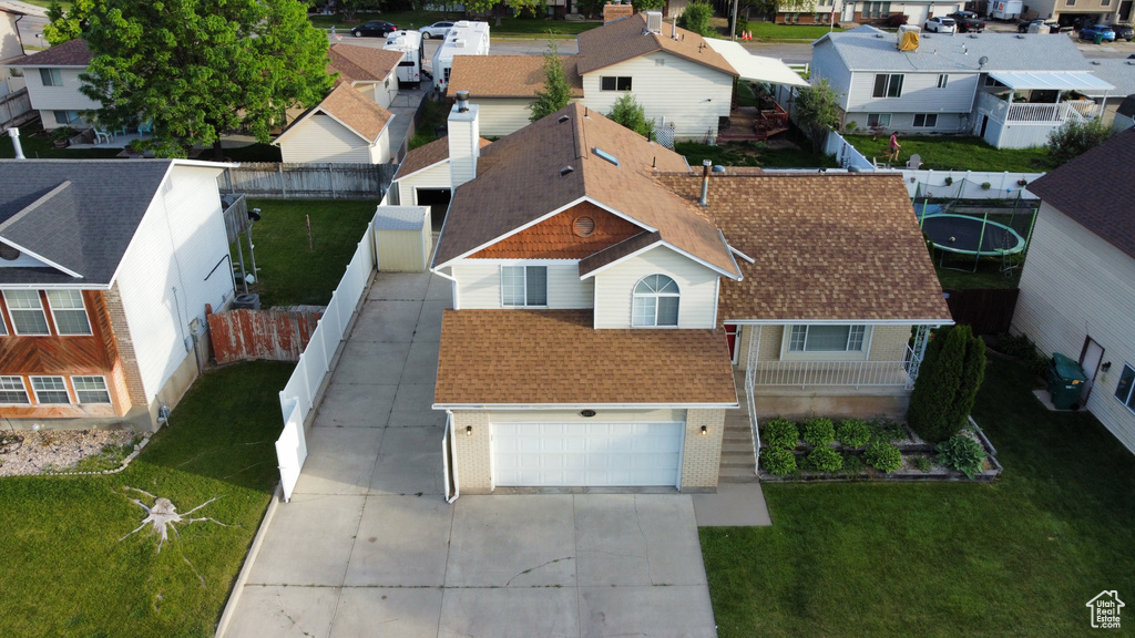 Aerial view of residential area