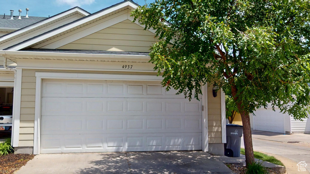 Garage with driveway