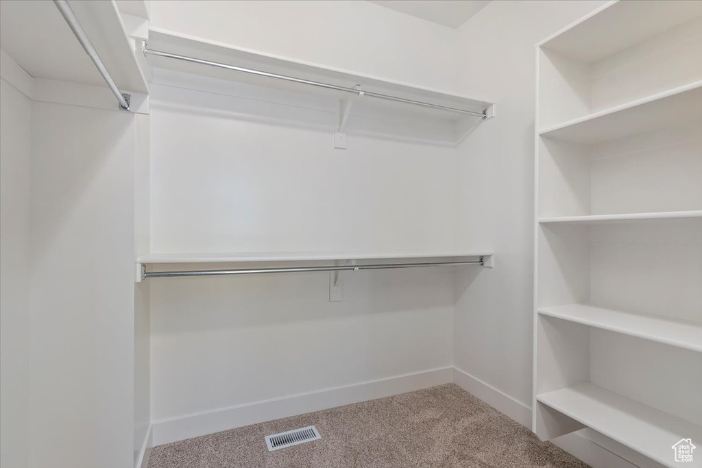 Walk in closet featuring carpet flooring