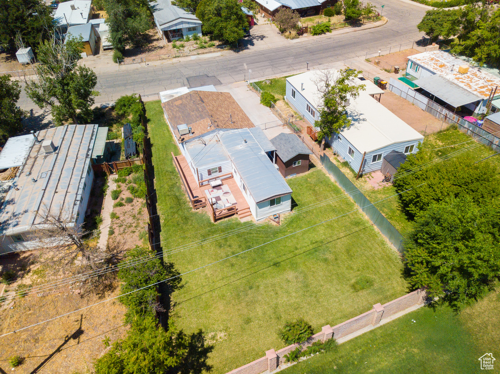 Aerial perspective of suburban area