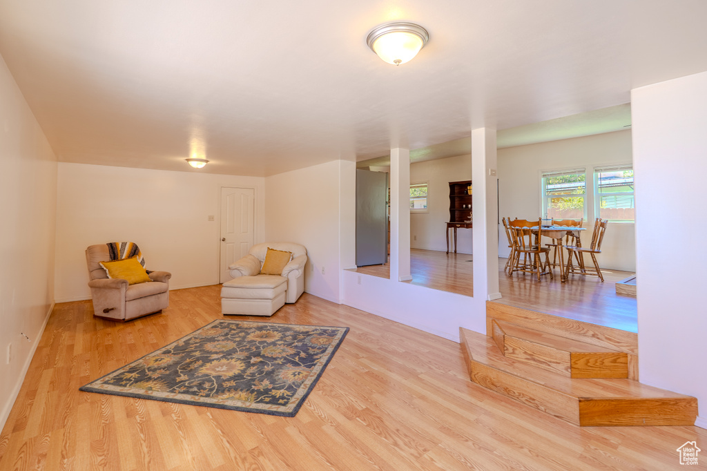 Sitting room with wood finished floors