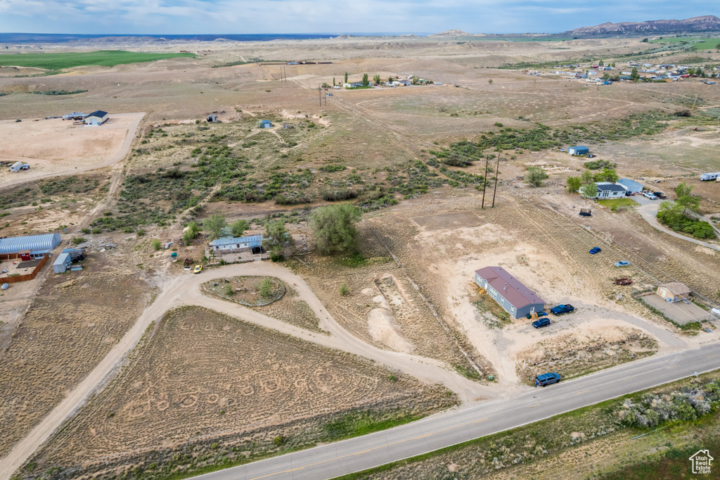 Overview of rural landscape with a desert landscape