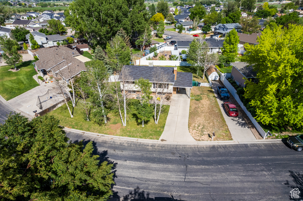 Aerial view of residential area