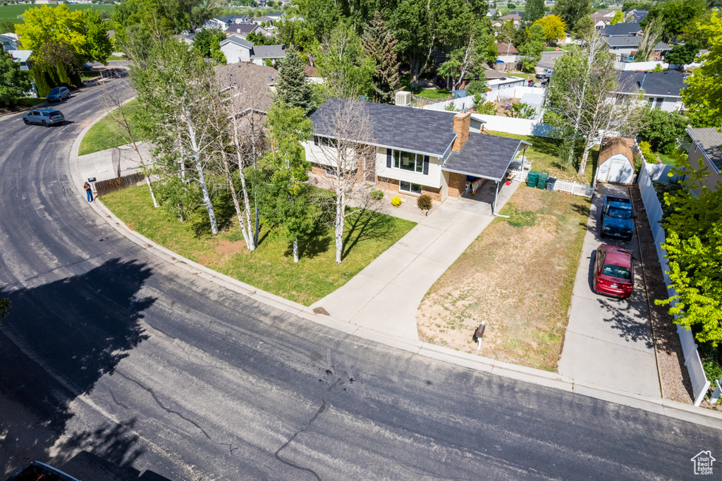 Aerial view of residential area