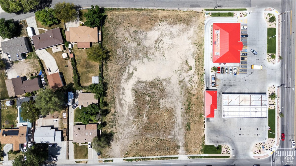 Aerial perspective of suburban area