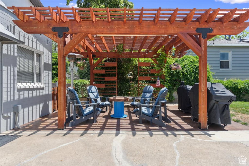 View of patio / terrace with a pergola