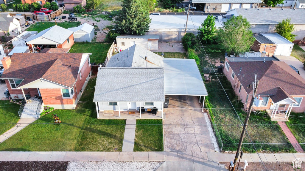 Aerial view of residential area