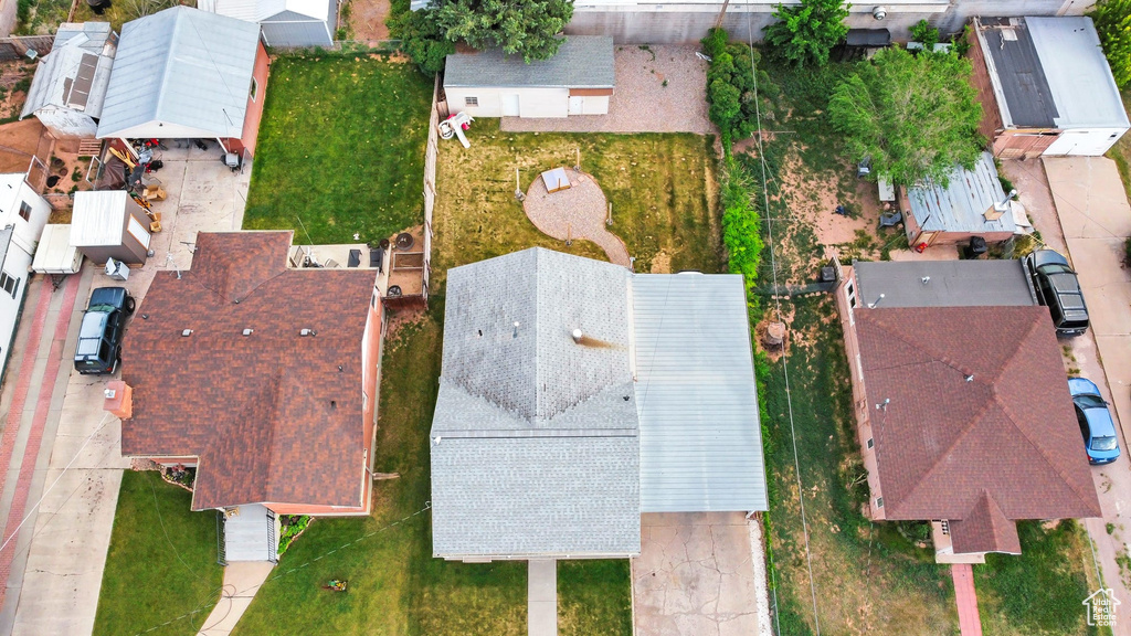 Aerial view of residential area
