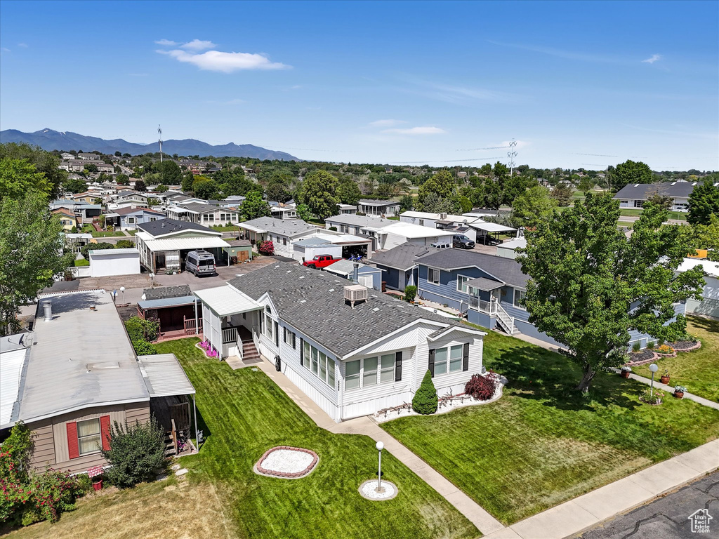 Aerial perspective of suburban area