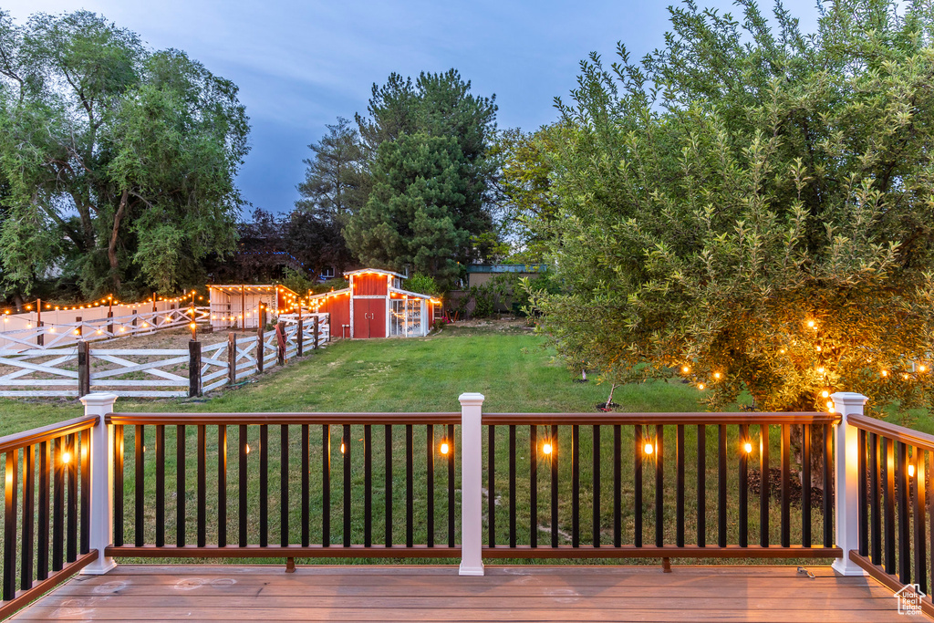 View of wooden deck