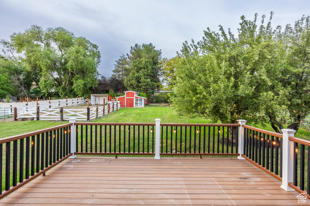 View of wooden deck
