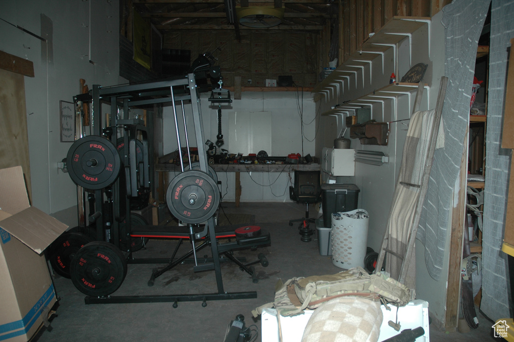 View of below grade area