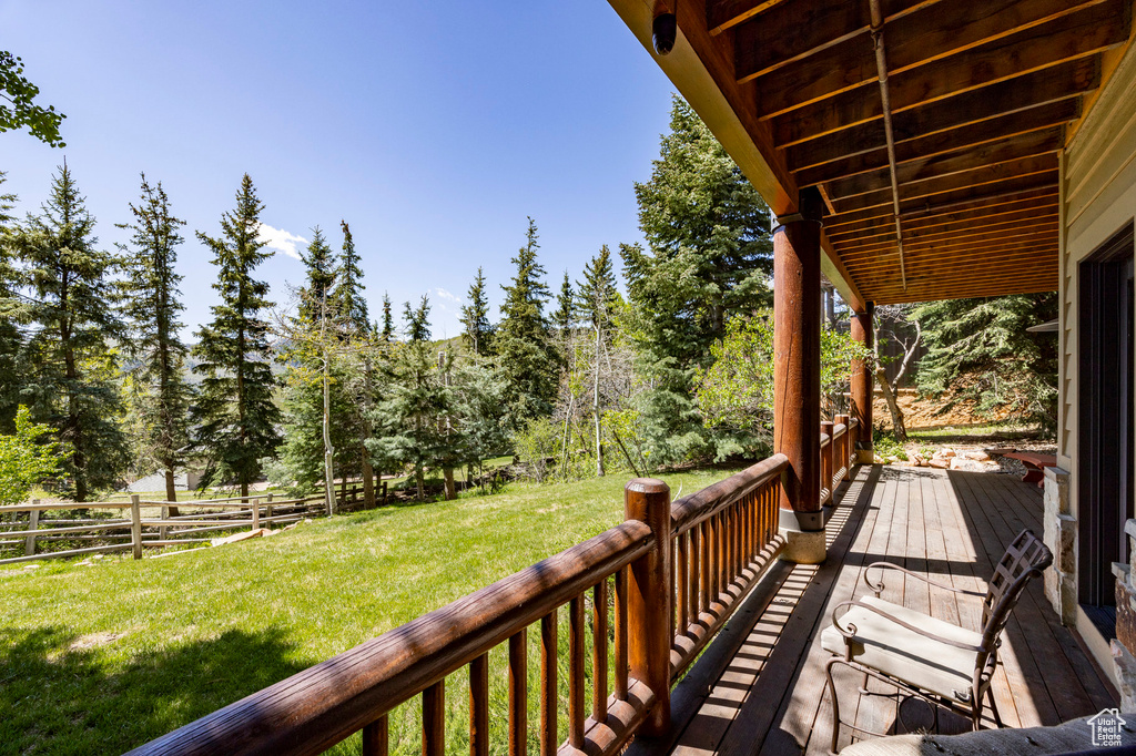 View of wooden deck
