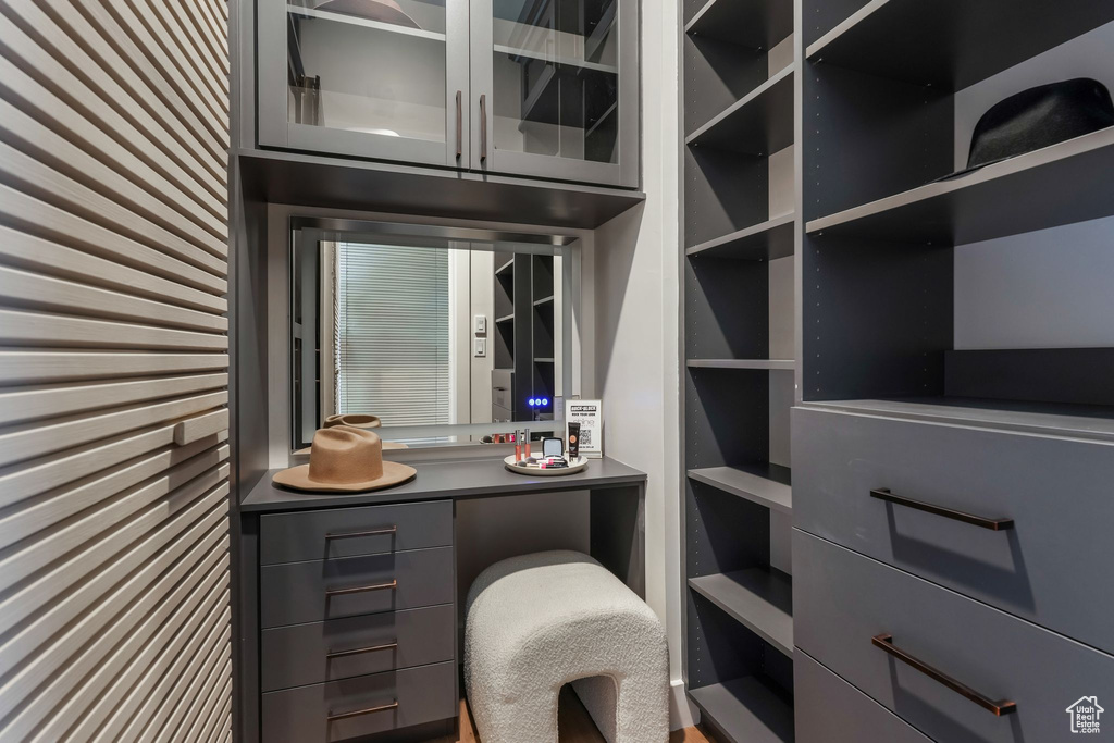 View of walk in closet
