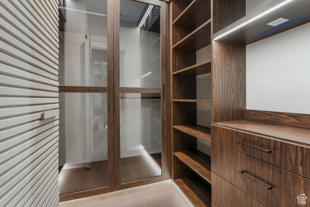 View of walk in closet