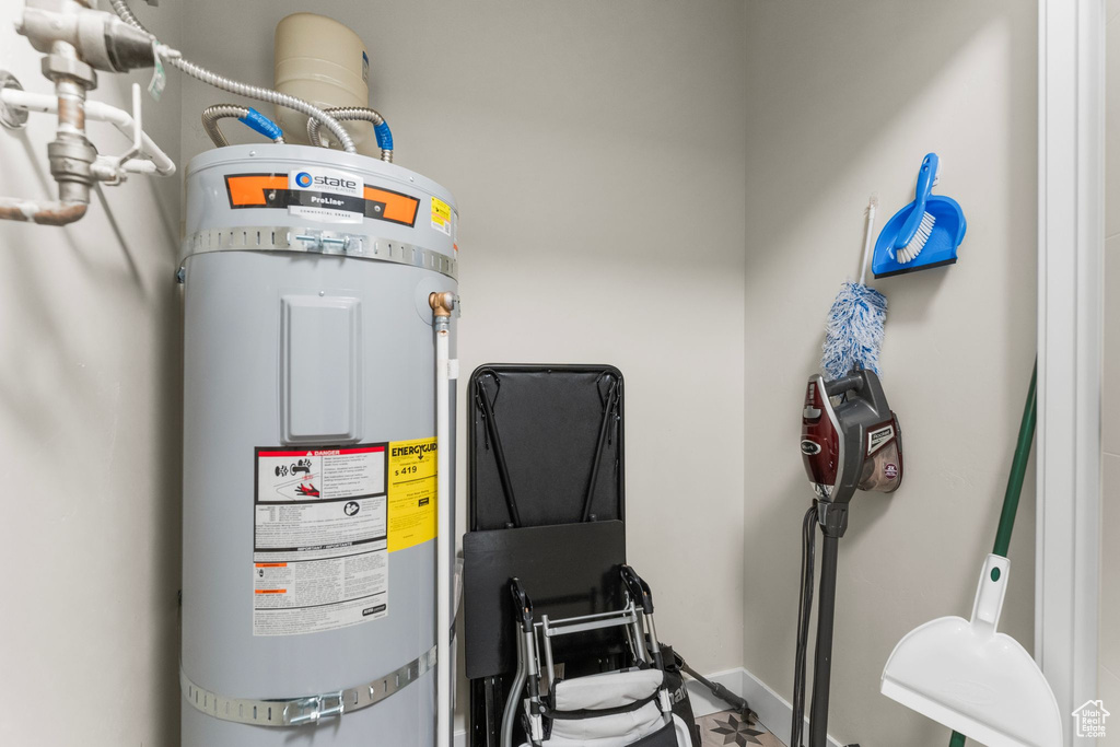 Utility room with water heater