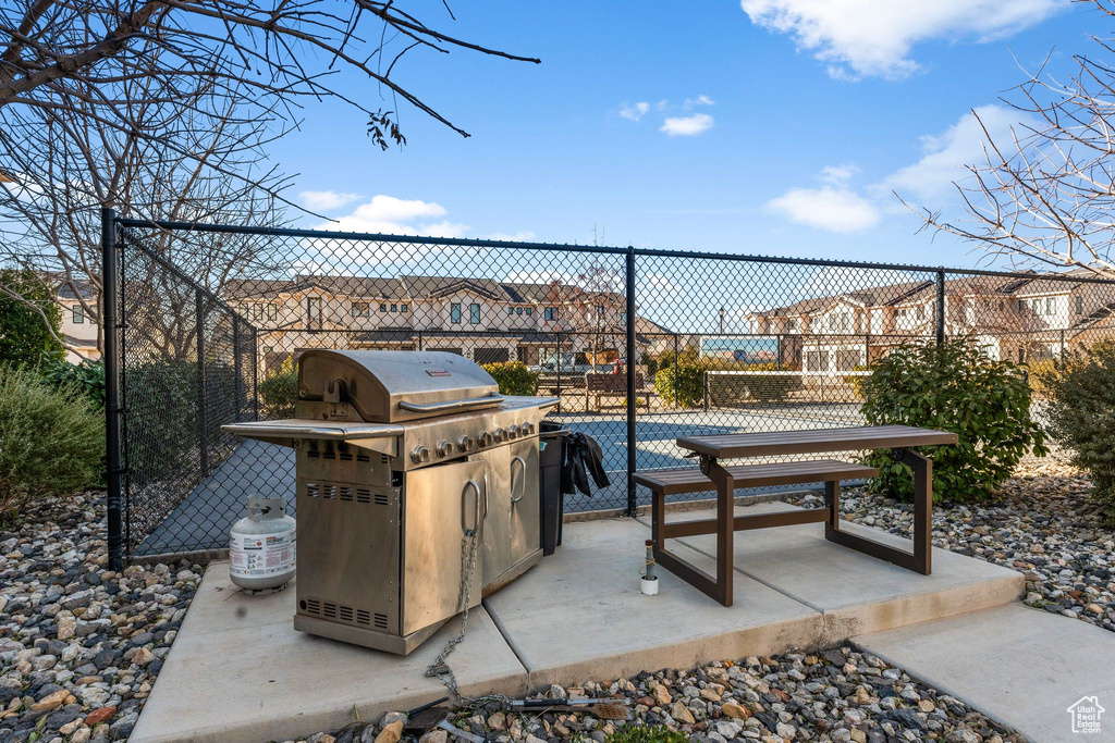 View of patio / terrace with a grill