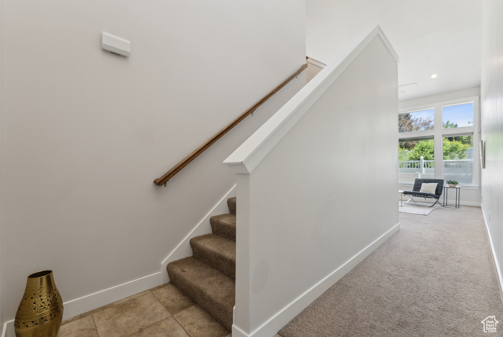 Stairway with baseboards