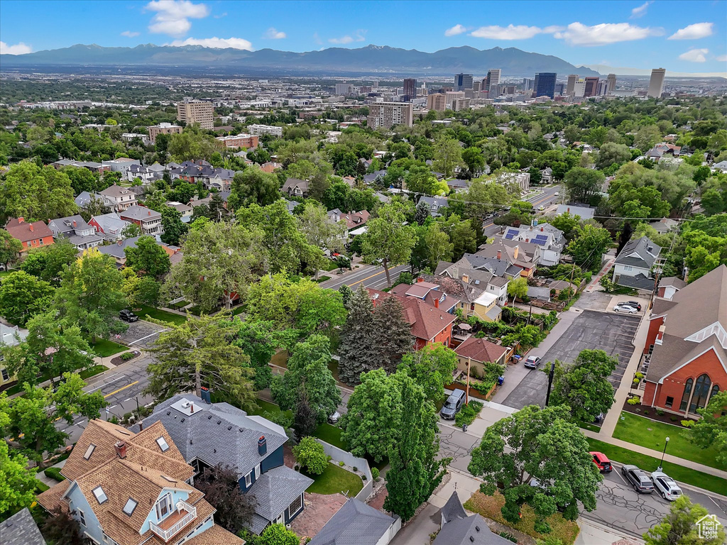 View of urban area featuring mountains