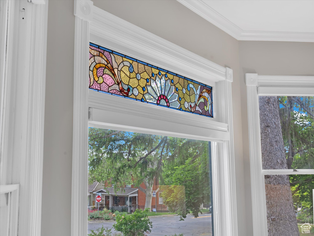 Detailed view of ornamental molding