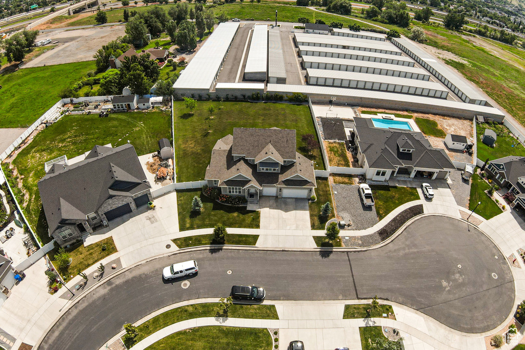 Aerial view of residential area