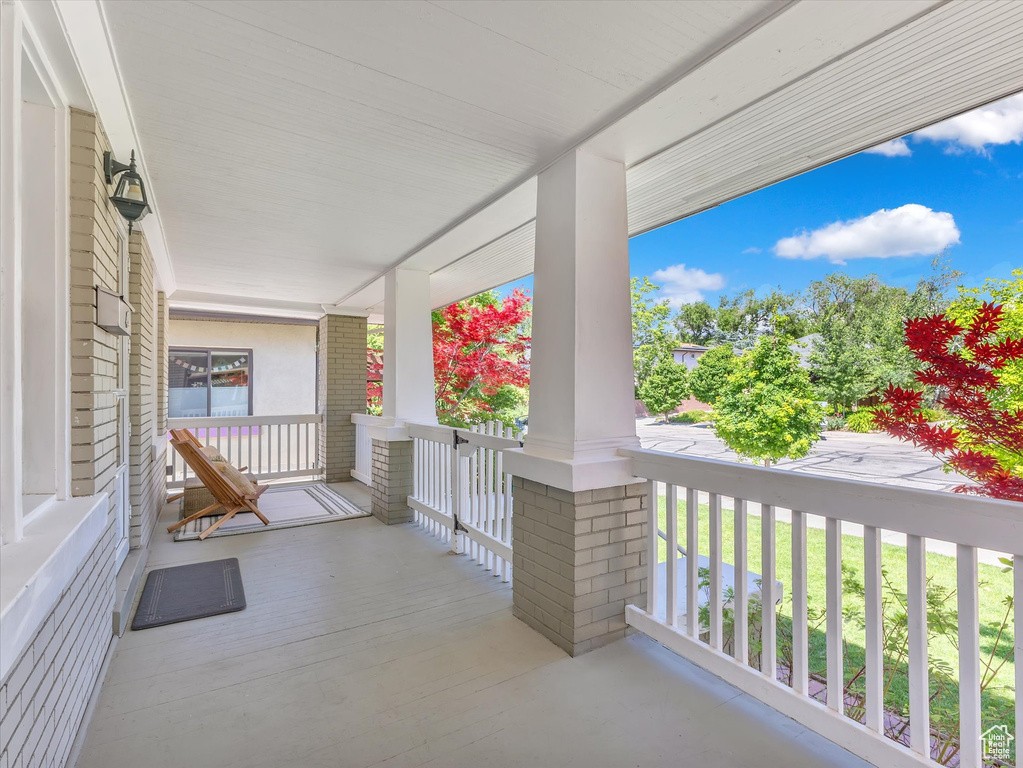 View of covered porch