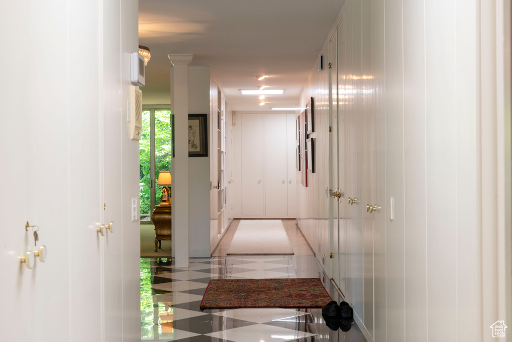 Hall with light floors