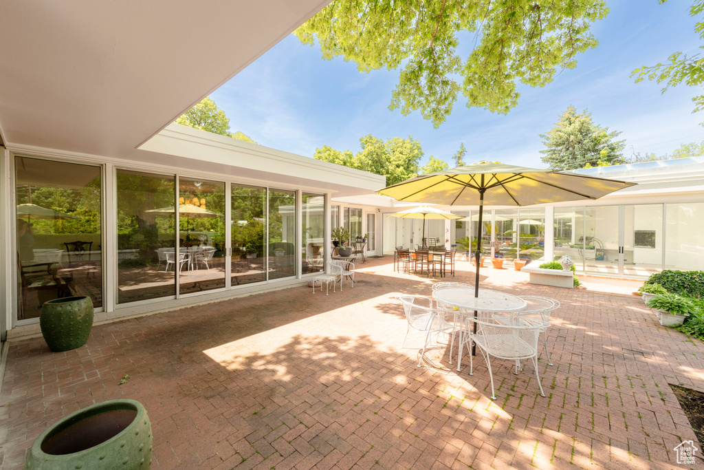 View of patio featuring outdoor dining space