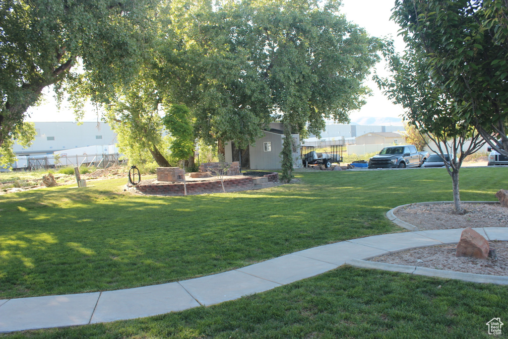 View of grassy yard