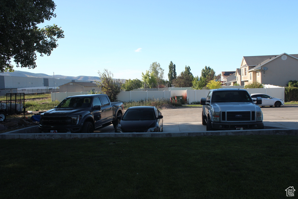 View of yard featuring a residential view