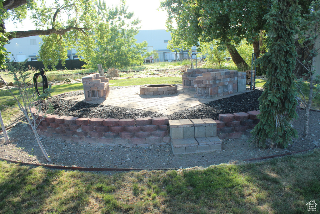 View of patio / terrace featuring a fire pit