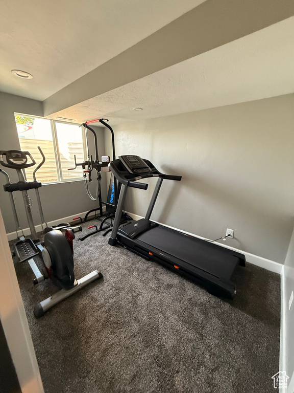 Exercise area with baseboards