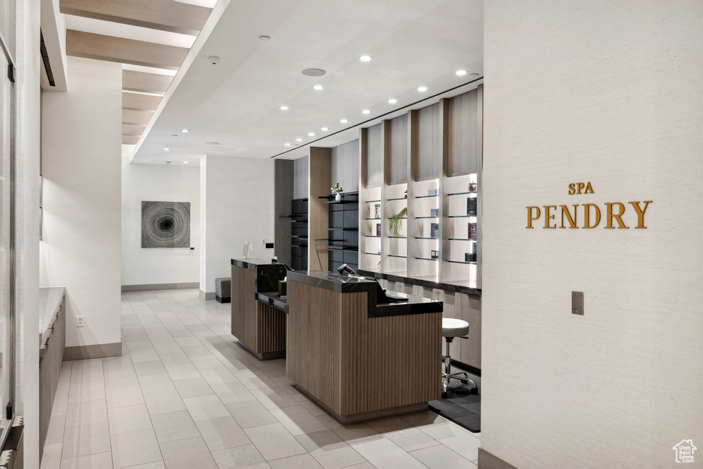 Reception featuring recessed lighting
