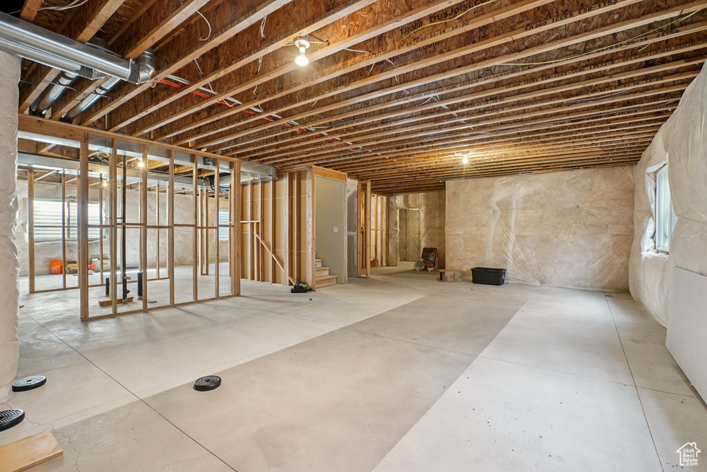 Basement with stairway