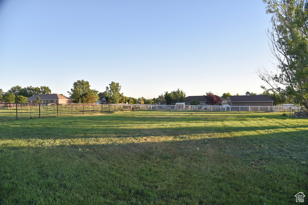 View of yard featuring a view of countryside
