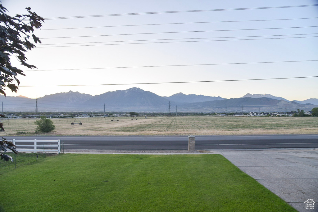 Mountain view with rural landscape