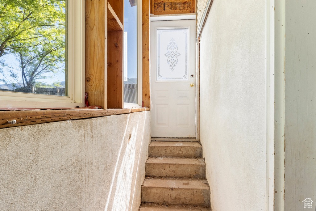 Stairway with healthy amount of natural light