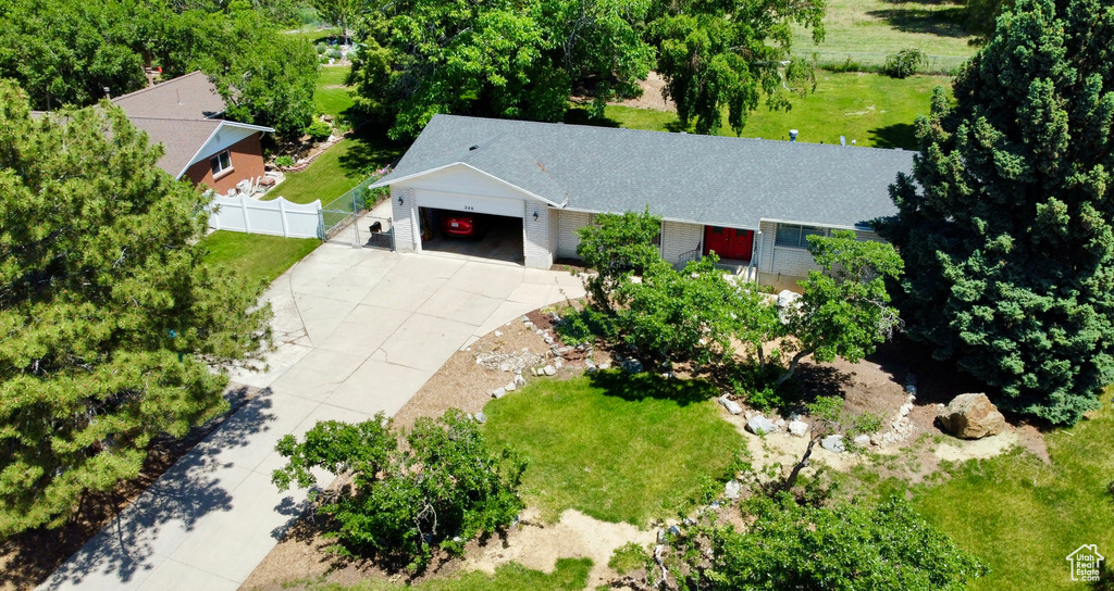 View from above of property
