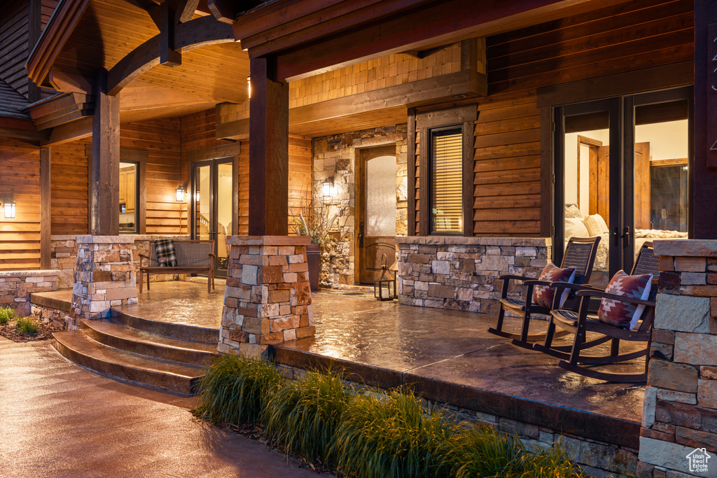 View of covered porch