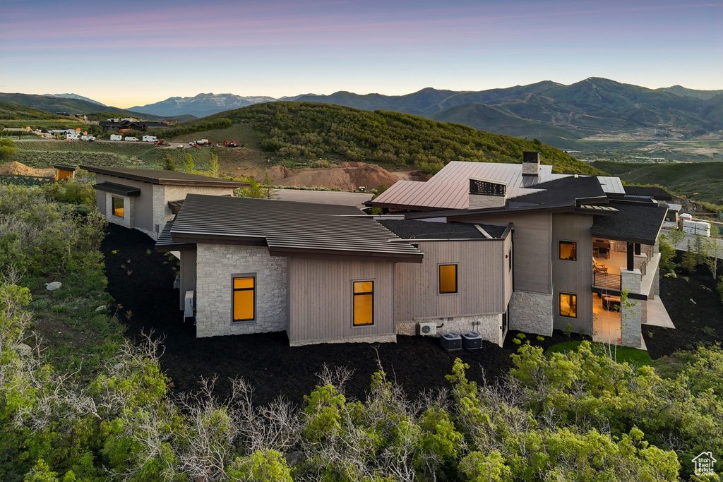 Exterior space featuring mountains