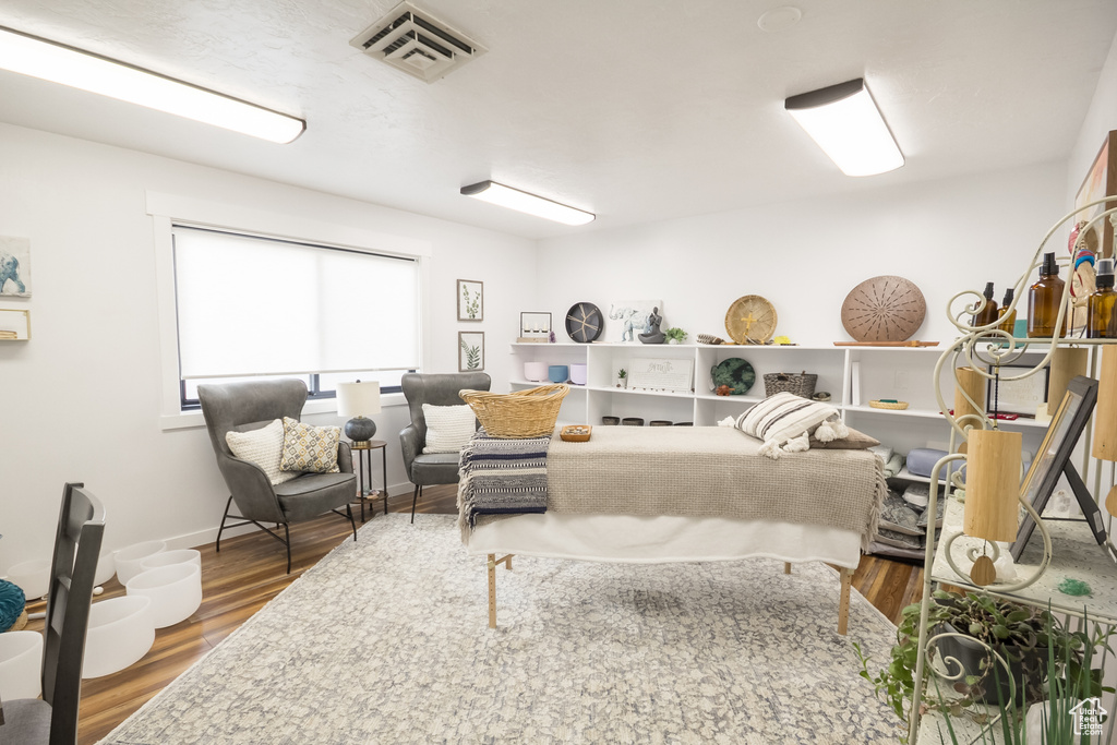 Living area featuring wood finished floors