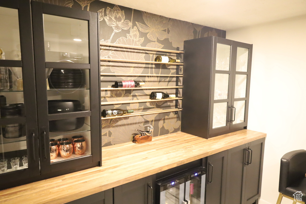 Pantry with beverage cooler