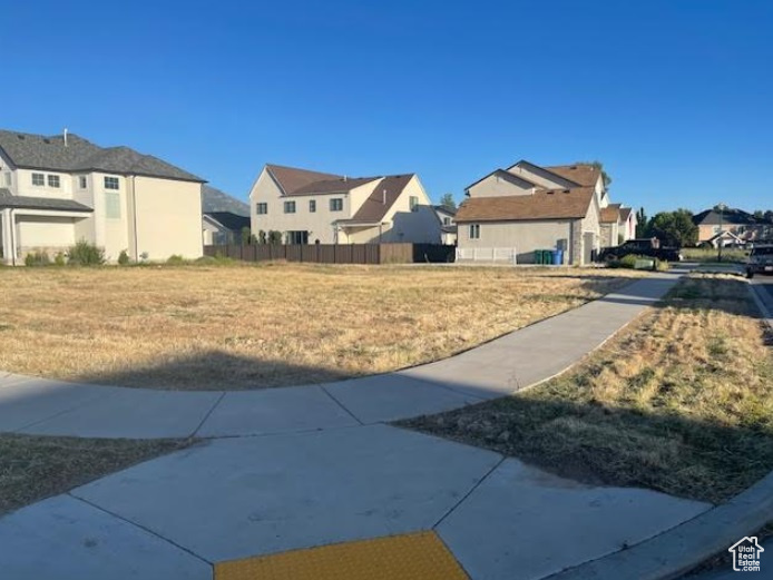 View of yard featuring a residential view