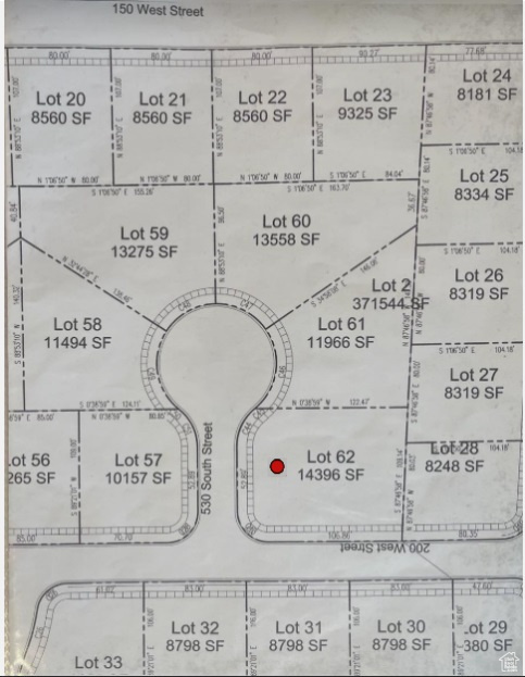 Map showing property parcels
