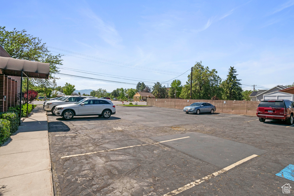 View of uncovered parking lot