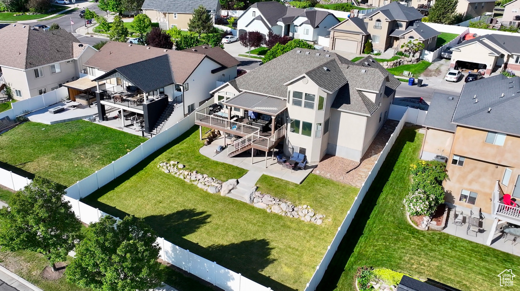 Aerial perspective of suburban area
