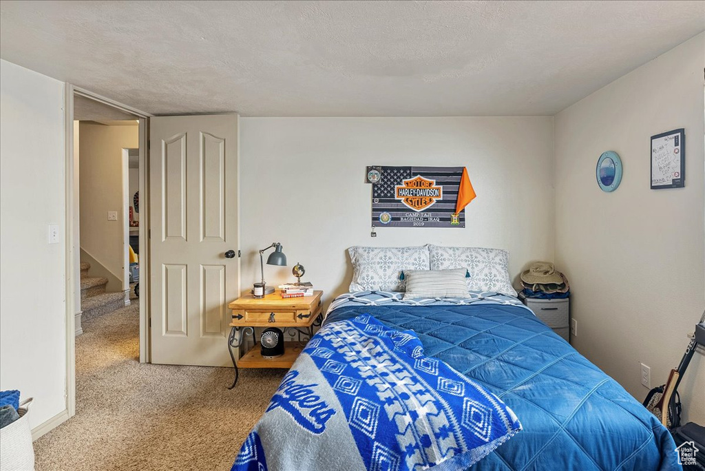 Bedroom with carpet floors