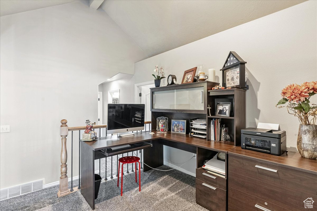 Office space with carpet