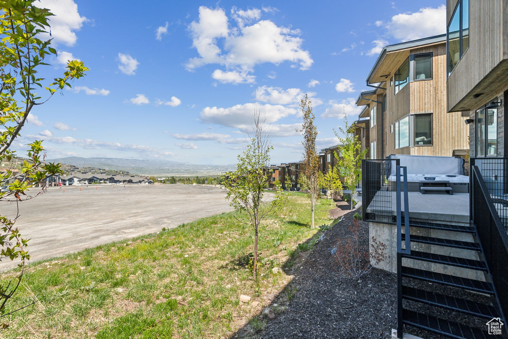 View of street with a mountain view